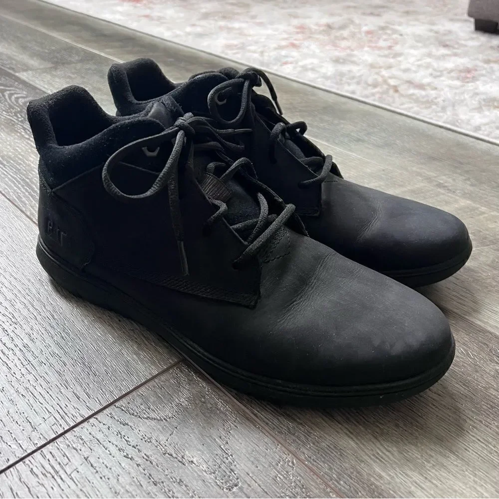 Caterpillar Men’s Leather Chukka Boots Black Size 12 Cat Shoes